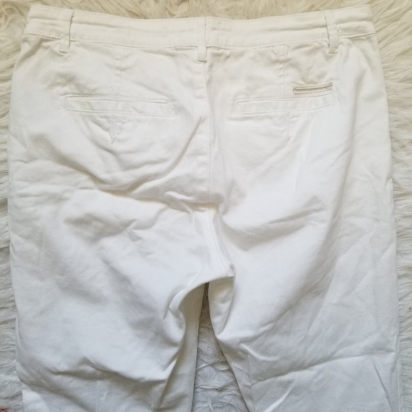 Anthropologie Chino Relaxed White Embroidered Pant - Picture 10 of 11